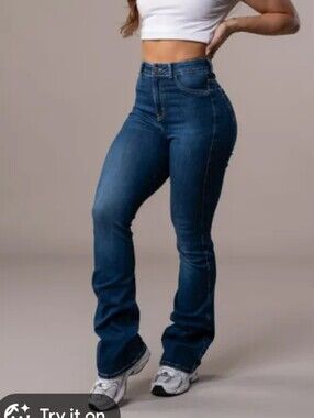 Fitjeans Flared Jeans - Sapphire Blue, size Small